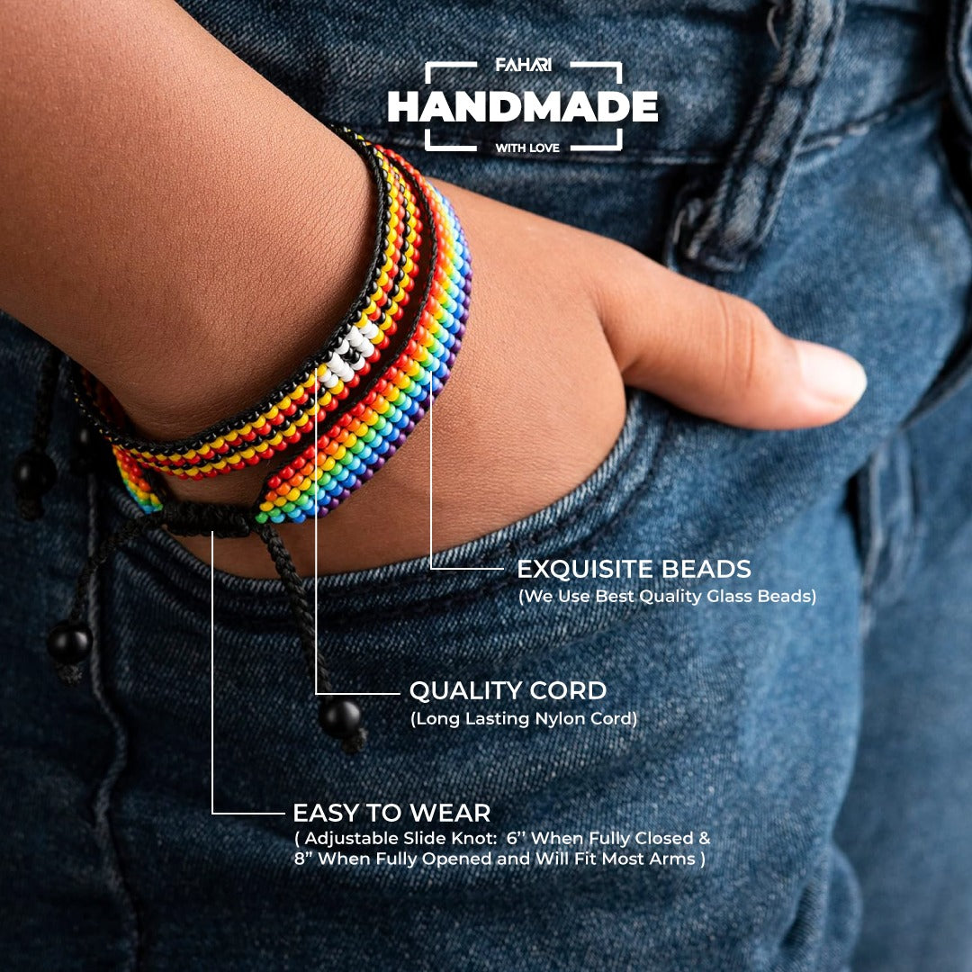 Kenya Flag Bracelet: Handmade Bracelet, Adjustable Beaded Boho-Style Rope Bangle with Patriotic Design