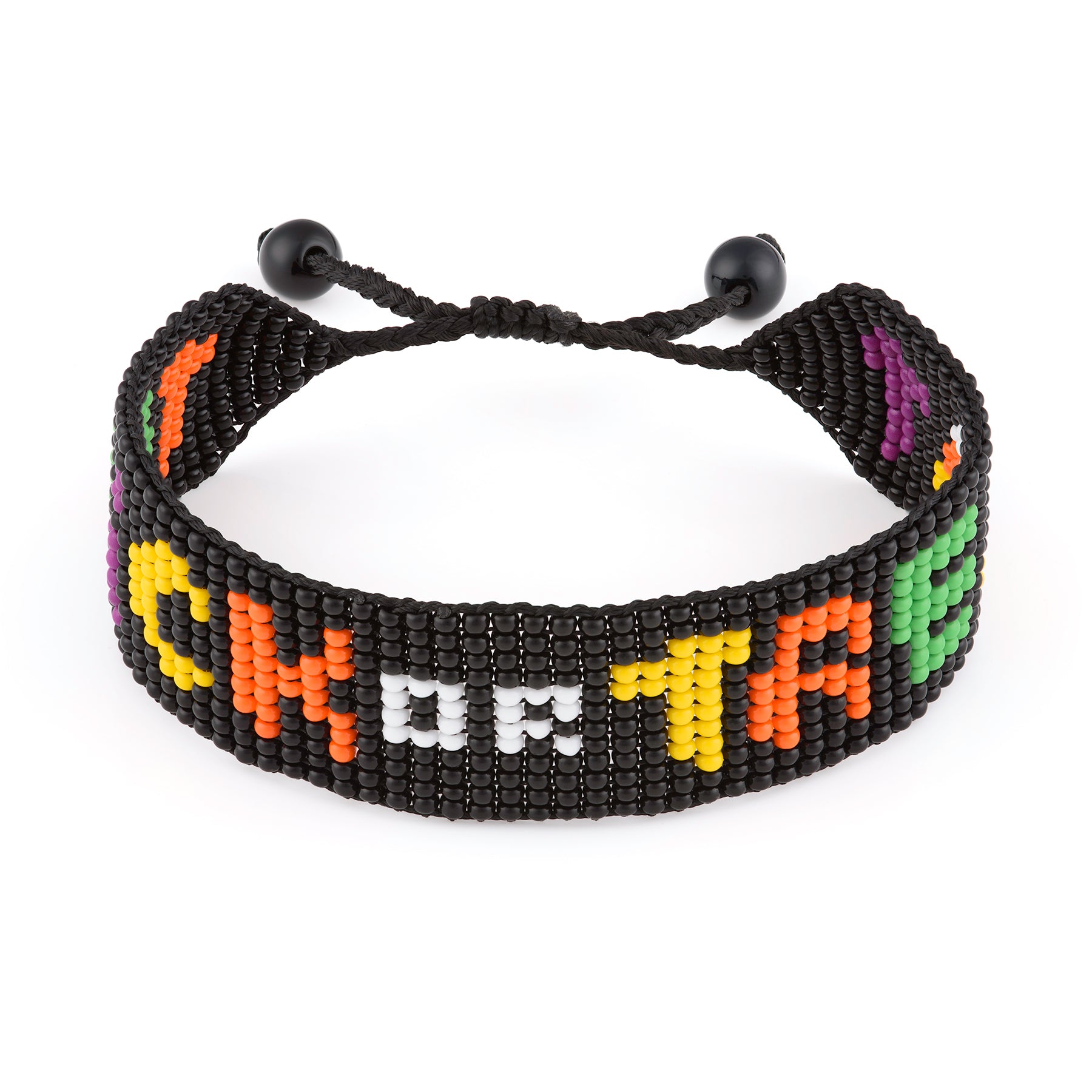 Handgemachtes Perlenarmband „Süßes oder Saures“ – Verstellbarer Halloween-Schmuck