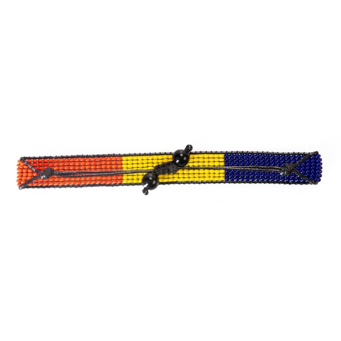 Romania Flag Bracelet: Handmade Bracelet,Adjustable Beaded Boho-Style Rope Bracelet with Patriotic Design