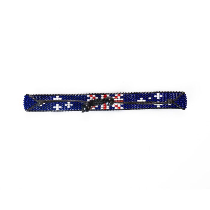 New Zealand Flag Bracelet: Handmade Bracelet,Adjustable Beaded Boho-Style Rope Bracelet with Patriotic Design