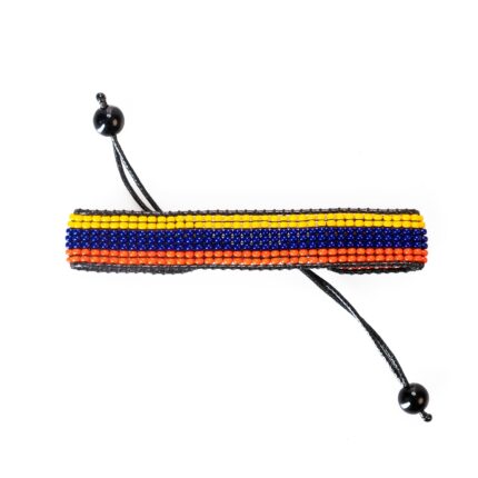Armenia Flag Bracelet: Handmade Bracelet,Adjustable Beaded Boho-Style Rope Bracelet with Patriotic Design