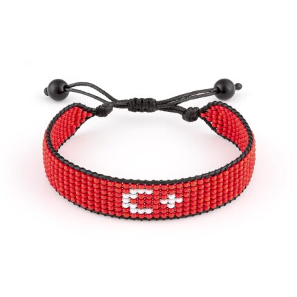 Turkey Flag Bracelet: Handmade Bracelet,Adjustable Beaded Boho-Style Rope Bracelet with Patriotic Design