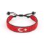 Turkey Flag Bracelet: Handmade Bracelet,Adjustable Beaded Boho-Style Rope Bracelet with Patriotic Design