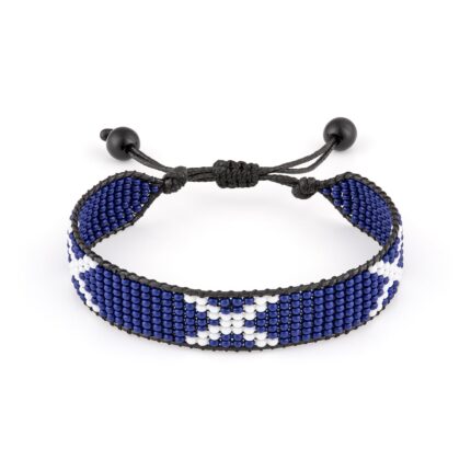 Scotland Flag Bracelet: Handmade Bracelet,Adjustable Beaded Boho-Style Rope Bracelet with Patriotic Design