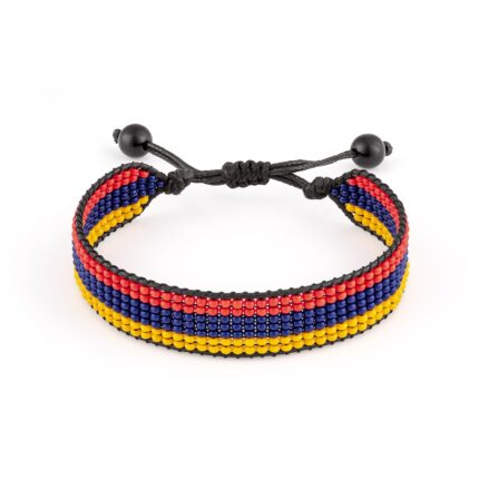 Armenia Flag Bracelet: Handmade Bracelet,Adjustable Beaded Boho-Style Rope Bracelet with Patriotic Design