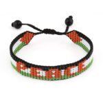 Handmade Adjustable Palestine Flag Beaded Bracelet - Show Your Support with Style