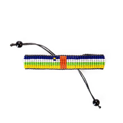Central Africa Republic Flag Bracelet: Handmade Bracelet,Adjustable Beaded Boho-Style Rope Bracelet with Patriotic Design