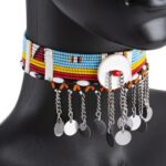 Authentic Beaded Masai Choker Necklace: Exquisite African Beads Jewelry for Women