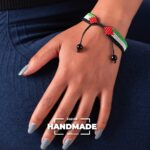 Handmade Adjustable Palestine Flag Beaded Bracelet - Show Your Support with Style