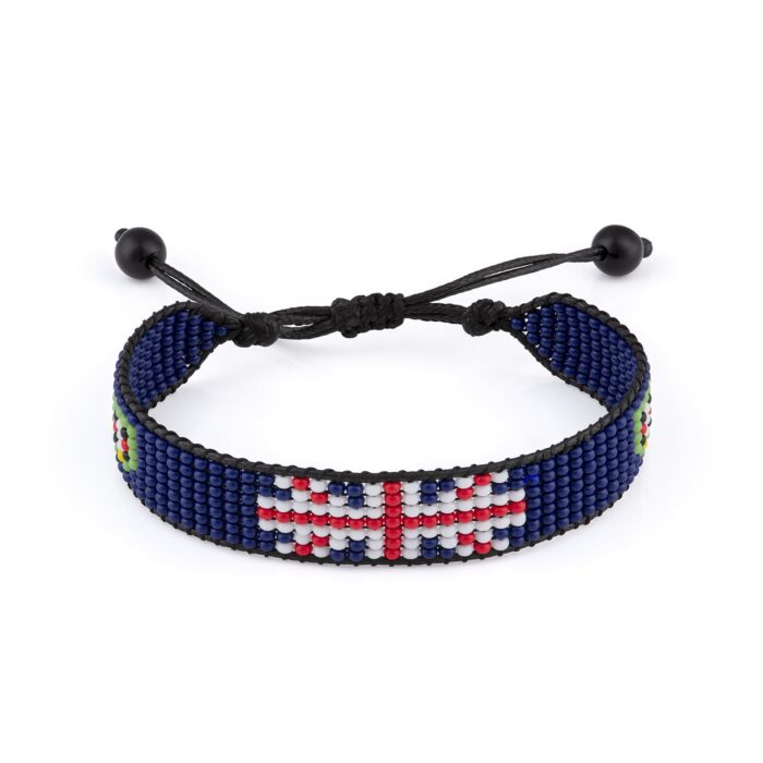 British Virgin Islands Flag Bracelet,Boho Style Rope Bracelet for Women, Men, Adjustable, Thread String