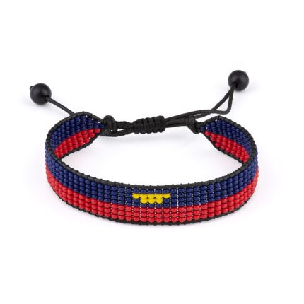 Liechtenstein Flag Bracelet, Adjustable, Boho Style Rope Bracelet for Women, Men