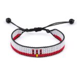 Gibraltar Flag Bracelet, Adjustable, Boho Style Rope Bracelet for Women, Men, Thread String