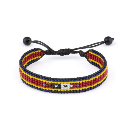 Eswatini Flag Bracelet, Adjustable, Boho Style Rope Bracelet for Women, Men