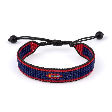 Guam Flag Bracelet, Adjustable, Boho Style Rope Bracelet for Women, Men