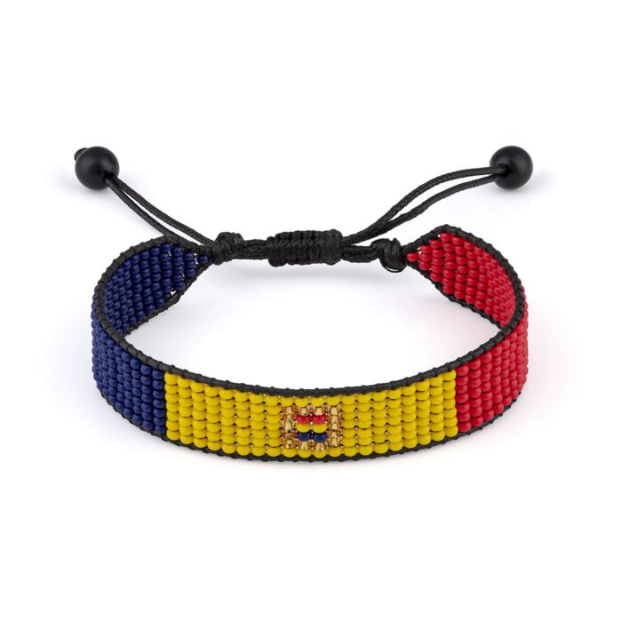 Moldova Flag Bracelet, Adjustable, Boho Style Rope Bracelet for Women, Men, Thread String