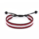 Latvia Flag Bracelet, Adjustable, Boho Style Rope Bracelet for Women, Men, Thread String