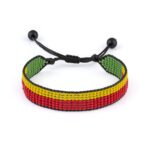 Benin Flag Bracelet, Adjustable, Boho Style Rope Bracelet for Women, Men, String Thread