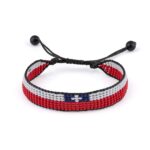 Chile Flag Bracelet, Adjustable, Boho Style Rope Bracelet for Women, Men, Thread String