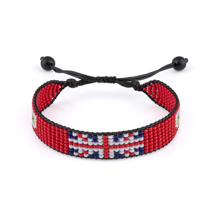 Bermuda Flag Boho Style Rope Bracelet, Adjustable, Thread String for Women, Men