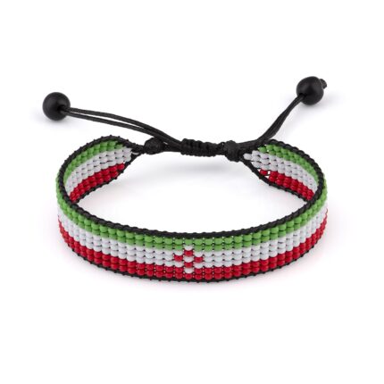 Iran Flag Boho Style Rope Bracelet, Adjustable, Thread String, for Women, Men