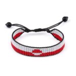 Greenland Flag Bracelet, Adjustable, Boho Style Rope, Thread String, for Women, Men