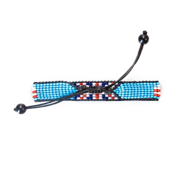 Fiji Flag Bracelet: Handmade Bracelet,Adjustable Beaded Boho-Style Rope Bracelet with Patriotic Design