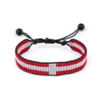 Denmark Flag Bracelet, Adjustable, Boho Style Rope Bracelet for Women, Men, Thread String