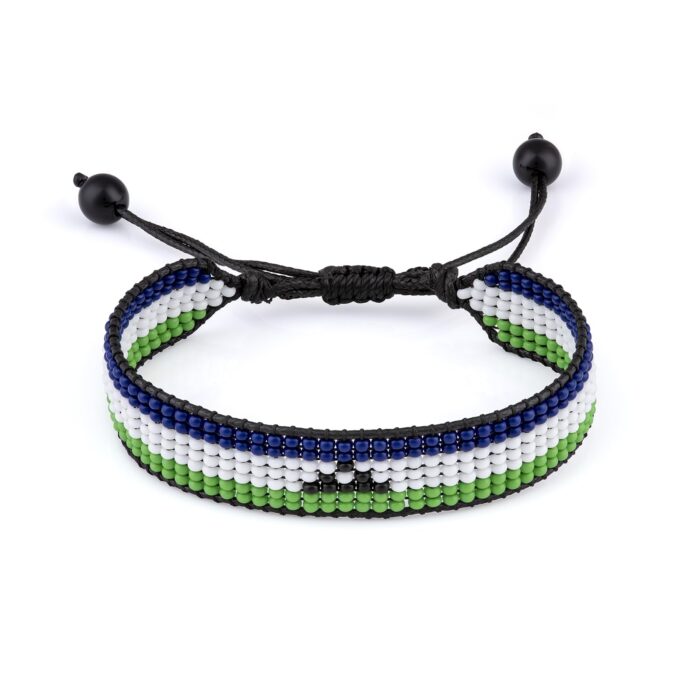 Lesotho Flag Bracelet, Adjustable, Boho Style Rope Bracelet for Women, Men