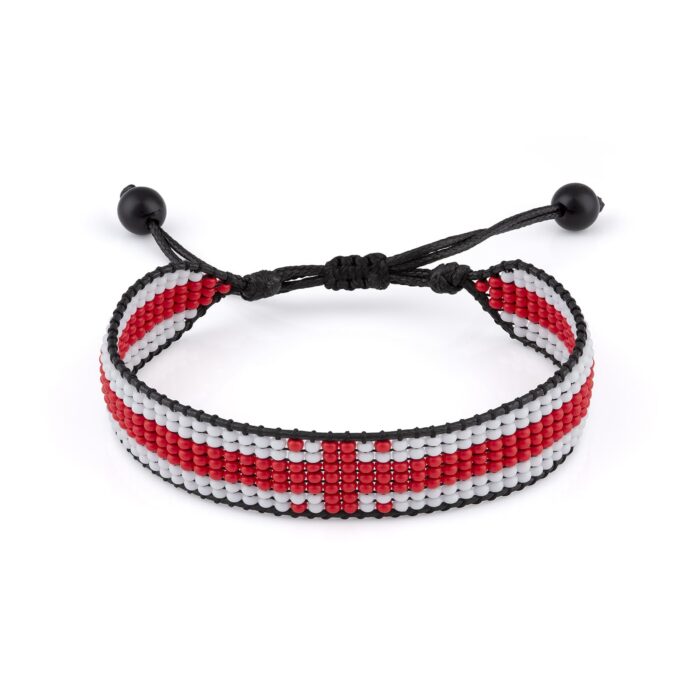 Georgia Flag Bracelet, Adjustable Boho Style Rope Bracelet for Women, Men, Thread String