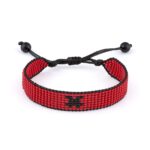 Handmade Albania Flag Bracelet, Adjustable, Bohemian Style