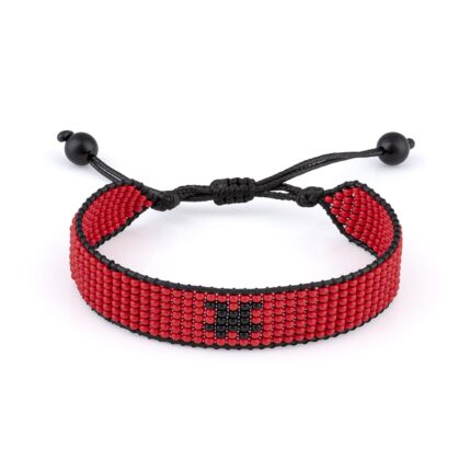 Handmade Albania Flag Bracelet, Adjustable, Bohemian Style