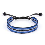 Botswana Flag Bracelet, Adjustable Rope Bracelet for Women, Men, Thread String, Boho Style