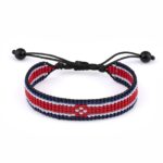 North Korea Flag Bracelet, Adjustable, Boho Style Rope Bracelet for Women and Men, Thread String