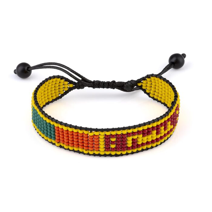 Sri Lanka Flag Beaded Bracelet, Adjustable, Boho Style Rope Bracelet for Women, Men, Thread String