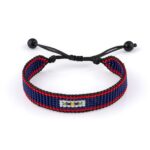 Belize Flag Bracelet, Adjustable, Boho Style Rope Bracelet for Women and Men, String Thread