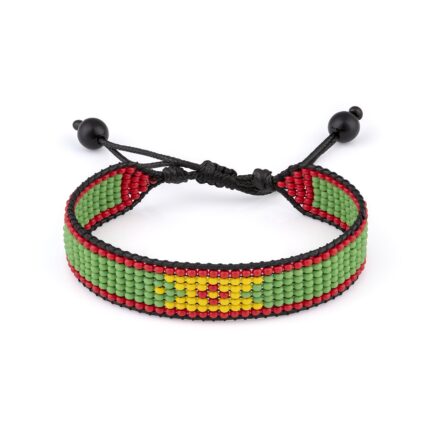 Grenada Flag Bracelet, Adjustable Boho Rope Bracelet for Women, Men, Thread String