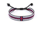 Faroe Islands Flag Bracelet, Adjustable, Boho Style Rope Bracelet for Women, Men