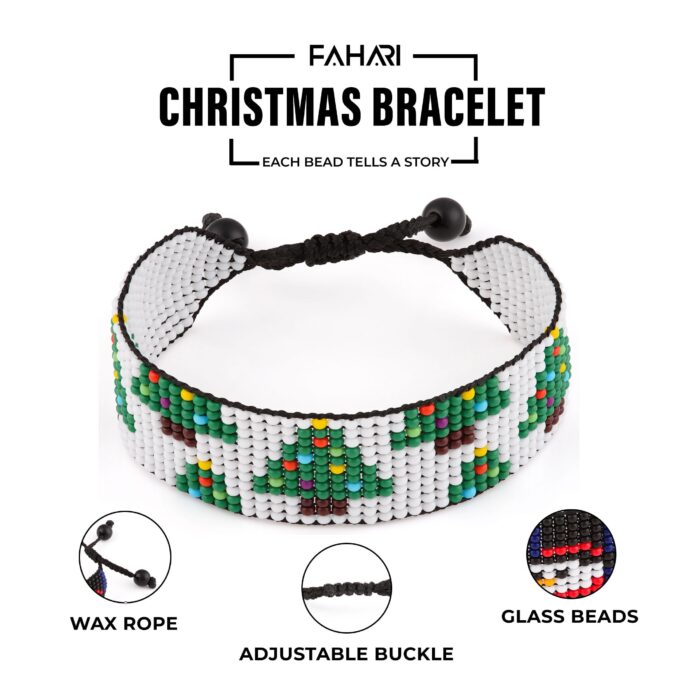 Enchanting Beaded Adjustable Handmade Christmas Bracelet: A Cherished Gift for Family and Friends