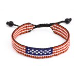 Handmade USA Flag Bracelet - Men's Women's Adjustable Bracelet - A Patriotic Statement