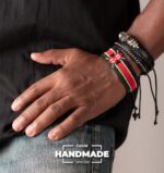 Handmade Adjustable Kenya Flag Beaded Bracelet - Show Your Pride