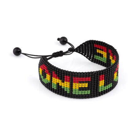 Handmade Rasta Color Beaded Bracelet - Adjustable, Celebrating Rastafarian Culture