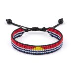 Kiribati Flag Bracelet, Adjustable, Boho Style Rope Bracelet for Women, Men