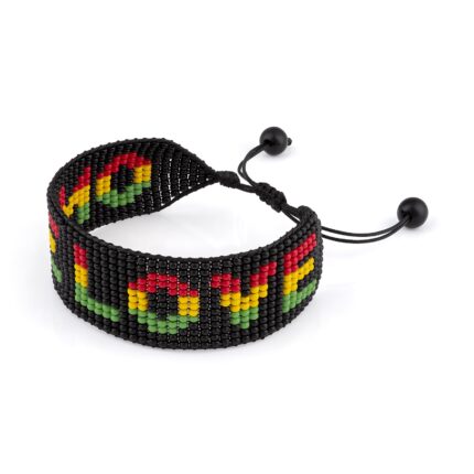 Handmade Rasta Color Beaded Bracelet - Adjustable, Celebrating Rastafarian Culture