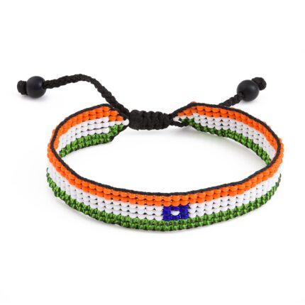 India Flag bracelet, Country Flag Color Handmade Wrist Wrap Bracelet, Beaded, and Boho Style Rope Bracelet and Bangles for Women, Men, Beaded Bracelets